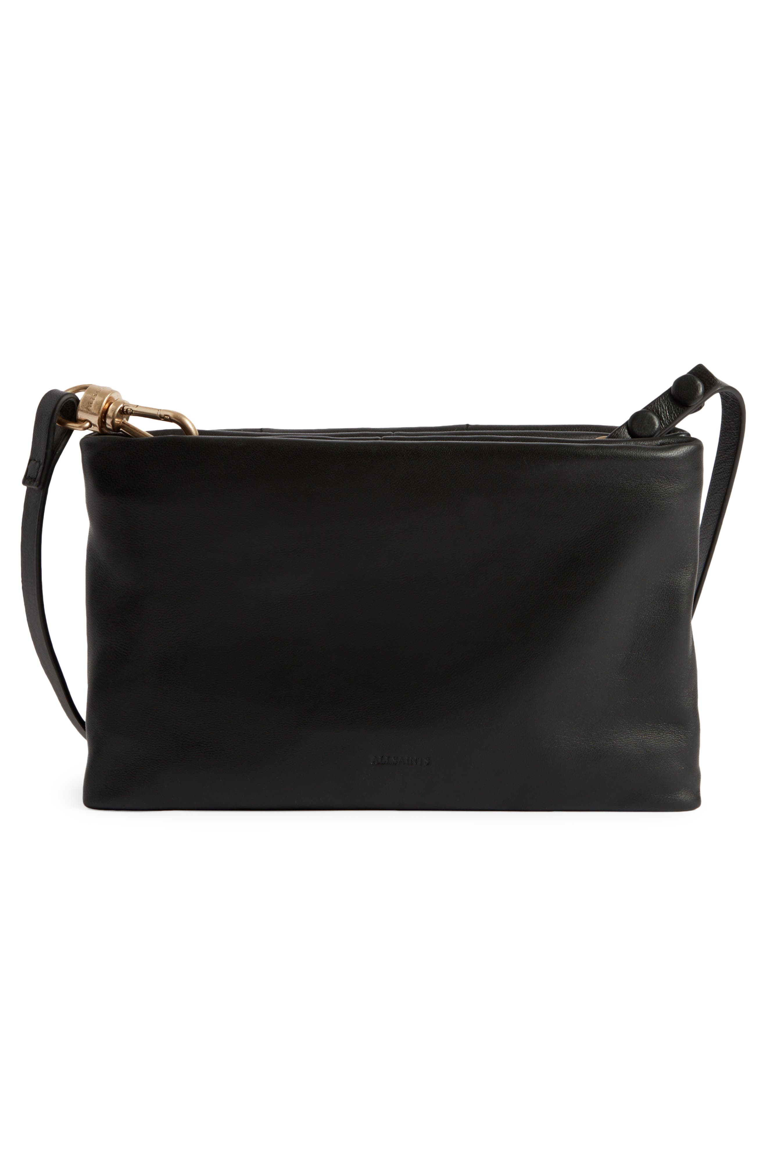 AllSaints Mila Quilted Leather Crossbody Bag, Alternate, color, 