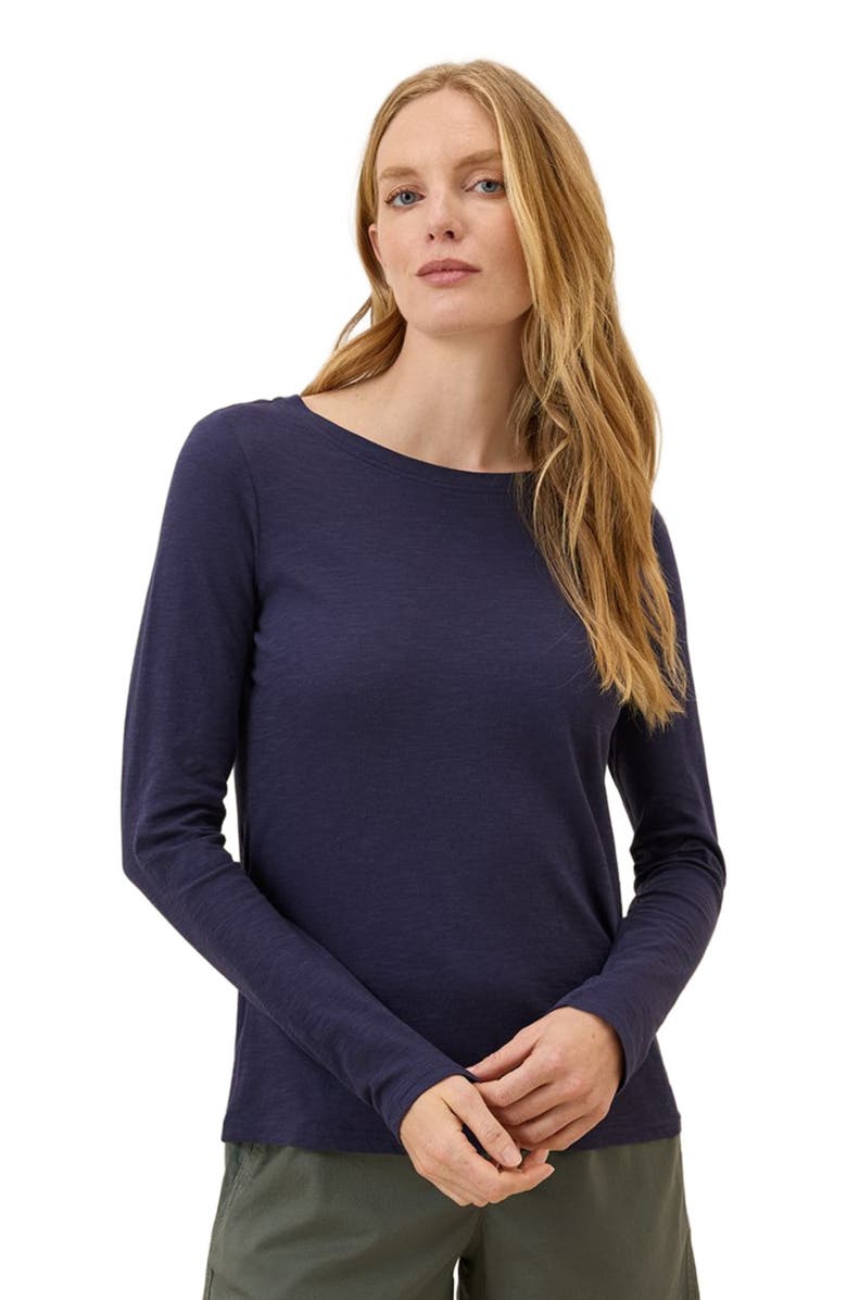 Pact Organic Cotton Featherweight Slub Long Sleeve Tee, Alternate, color, Eclipse