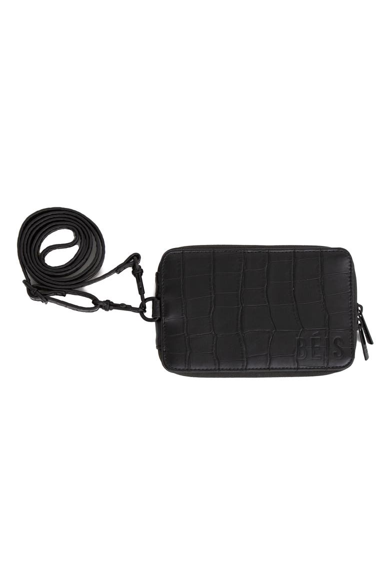 The Travel Wallet, Alternate, color, BLACK CROC