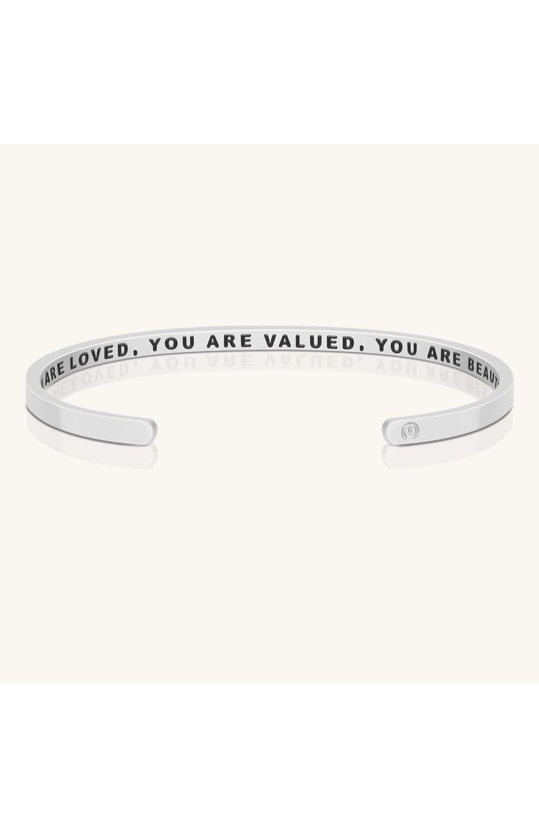 Mantra You Are Loved, You Are Valued, You Are Beautiful (within) bracelet, Main, color, Outside - Silver