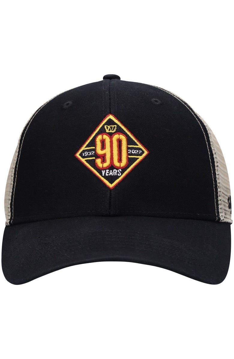 '47 Men's '47  Black/Natural Washington Commanders 90th Season MVP Trucker Snapback Hat, Alternate, color, Black