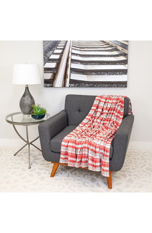 Parkland Collection Plaid Cotton Throw Blanket In Red