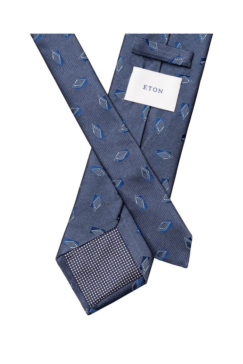 Diamond Woven Silk Tie, Alternate, color, DARK BLUE