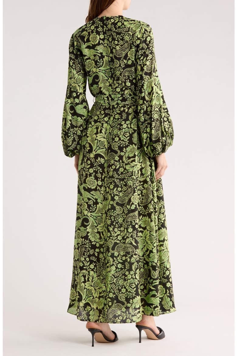 Sal Floral Tie Waist Maxi Dress, Alternate, color, FRENCH REFLECTION