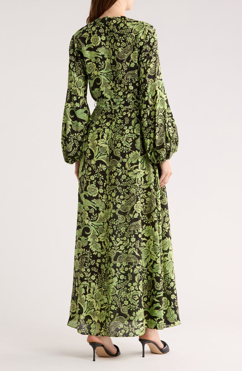 DVF Sal Floral Tie Waist Maxi Dress, Alternate, color, French Reflection