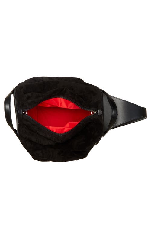 Christian Louboutin Crosta Pyramid Hobo Sling Bag In Black