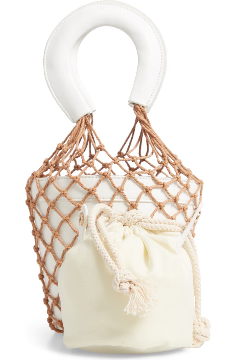 Knotty Net Faux Leather Bucket Bag, Alternate, color,