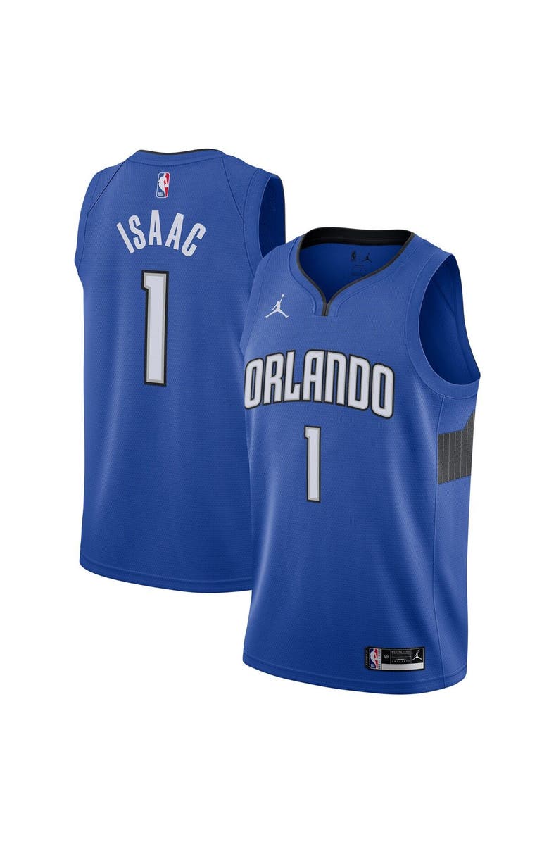 Jordan Brand Men's Jordan Brand Jonathan Isaac Blue Orlando Magic 2020/21 Swingman Jersey - Statement Edition, Main, color,