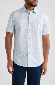 Bugatchi Miles OoohCotton® Floral Short Sleeve Button-Up Shirt