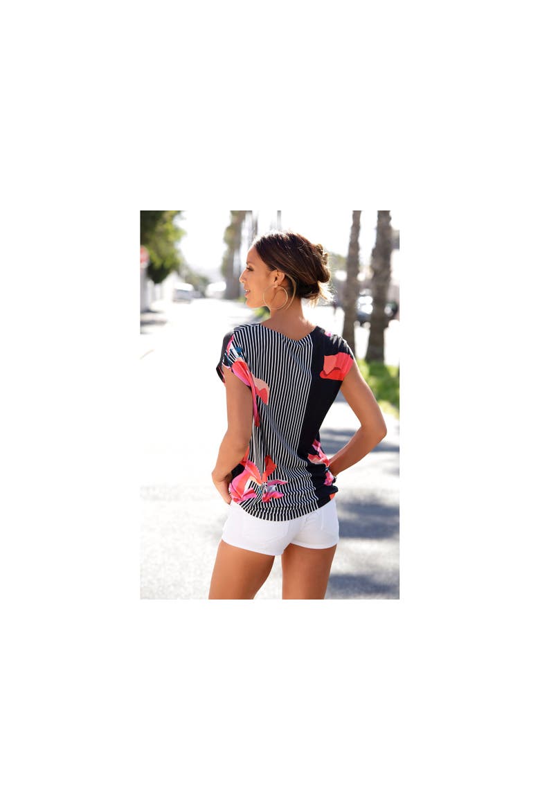 Allover Mix Print Top, Alternate, color, Black Multi