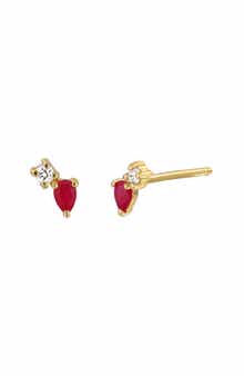 Bony Levy 18K Gold El Mar Diamond & Gemstone Stud Earrings