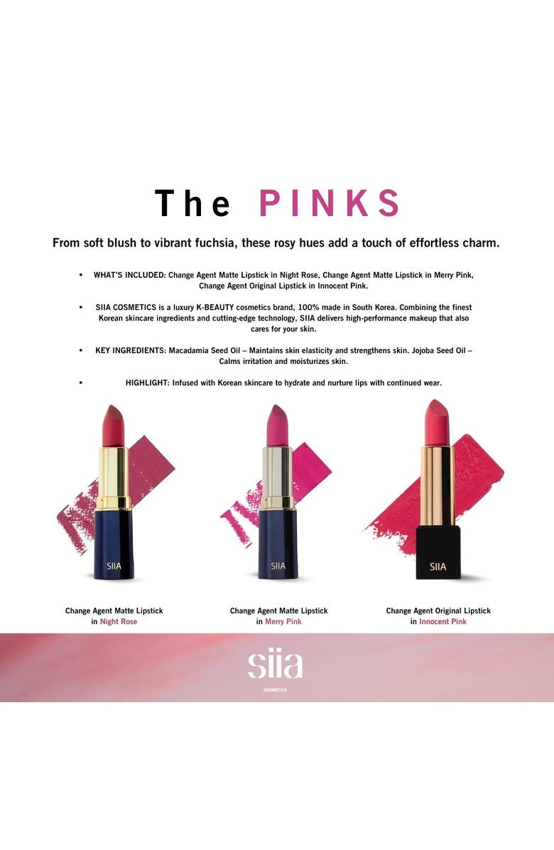 Siia Cosmetics 3-Pc. The Pinks Set, Alternate, color, Pink