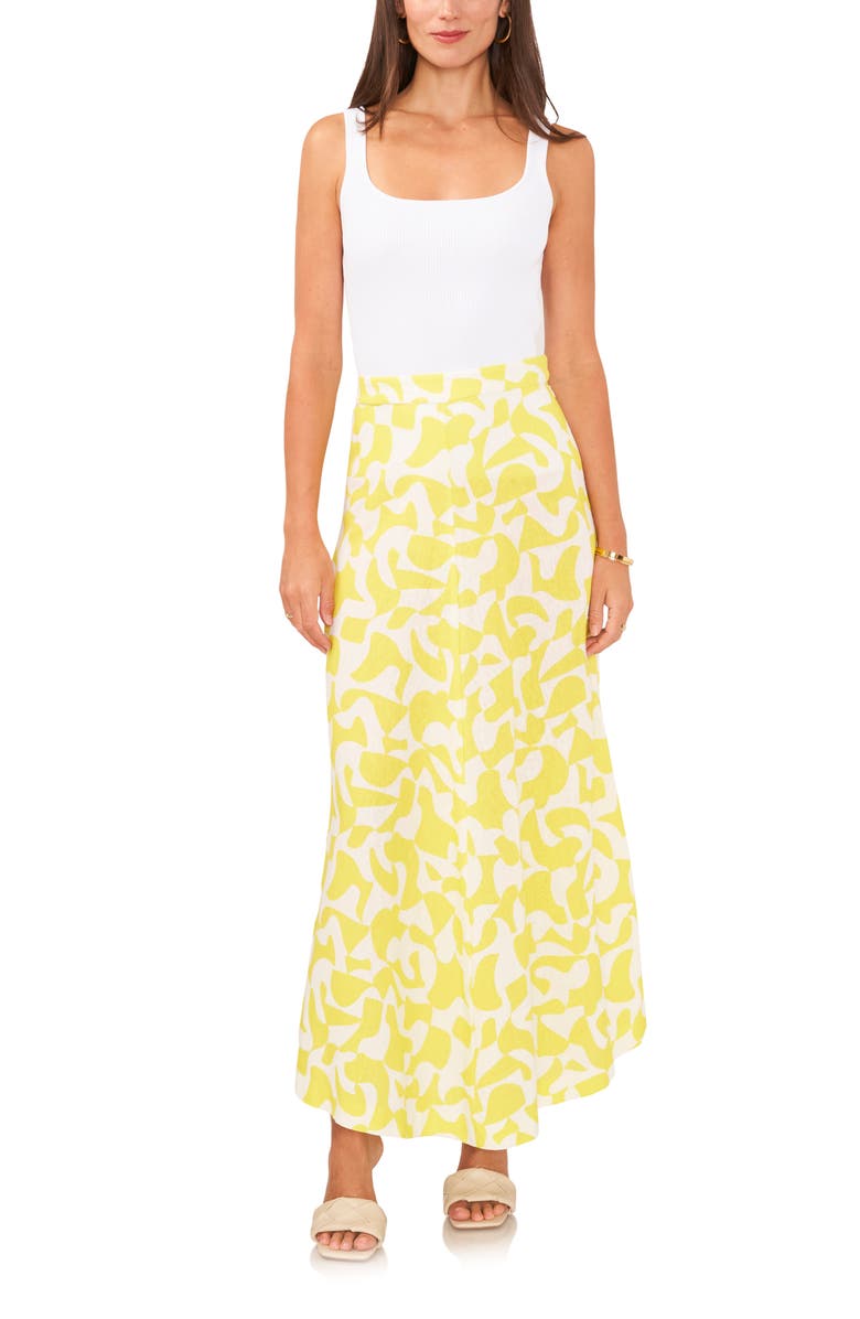 Vince Camuto Center Seam Linen Blend A-Line Skirt, Alternate, color, 
