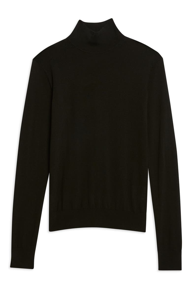 Wool Blend Mock Neck Sweater, Alternate, color, BLACK