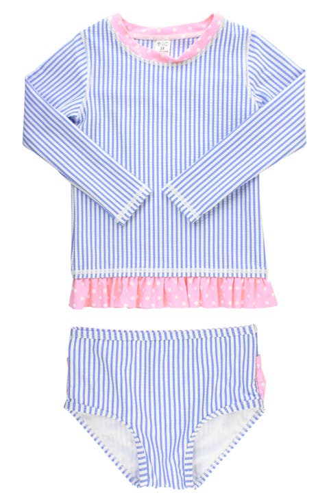 Seersucker Two-Piece Rashguard Swimsuit (Baby)