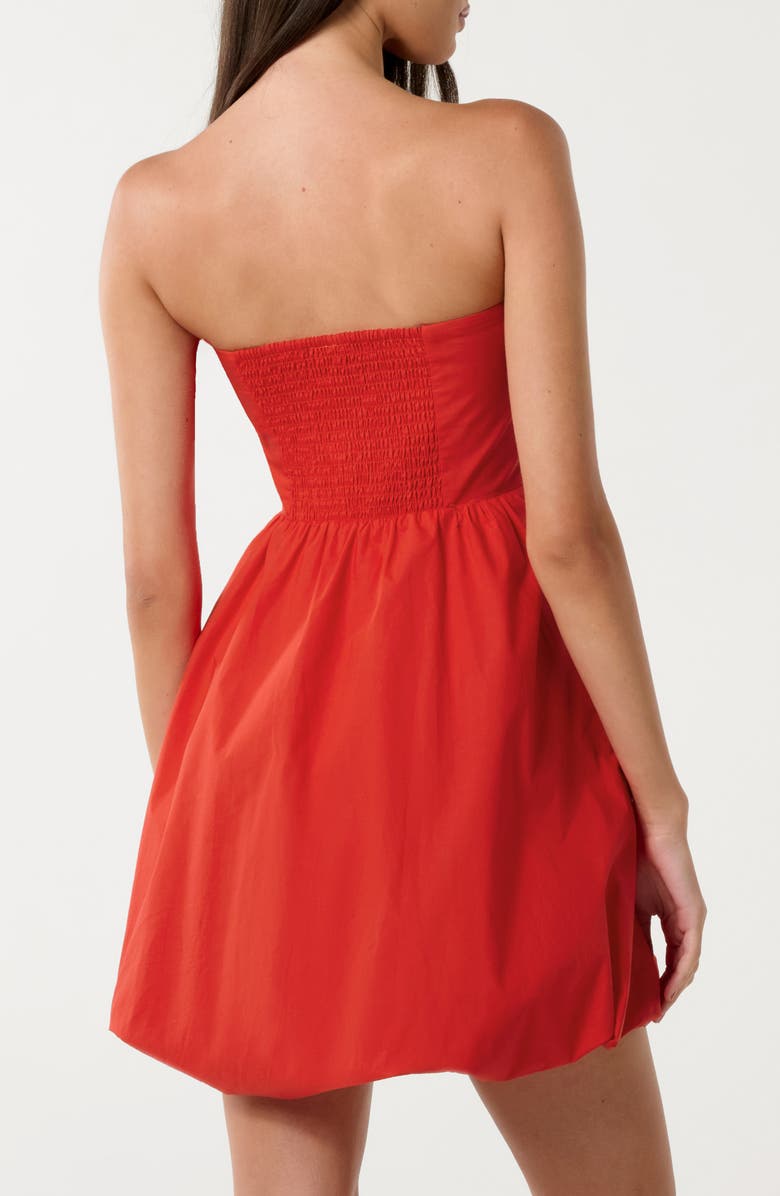 Ever New Phoebe Strapless Bubble Hem Minidress, Alternate, color, Flame Scarlet