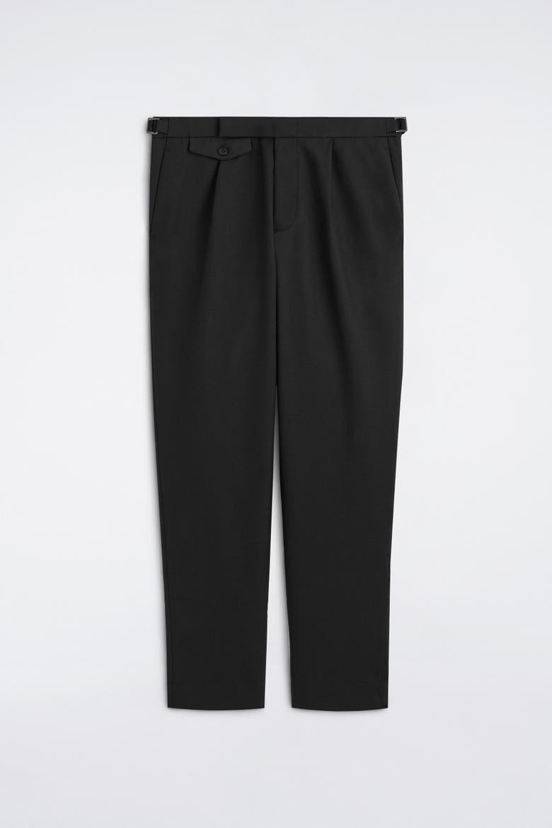 Wool Slim-Fit Straight-Leg Pants, Alternate, color, BLACK