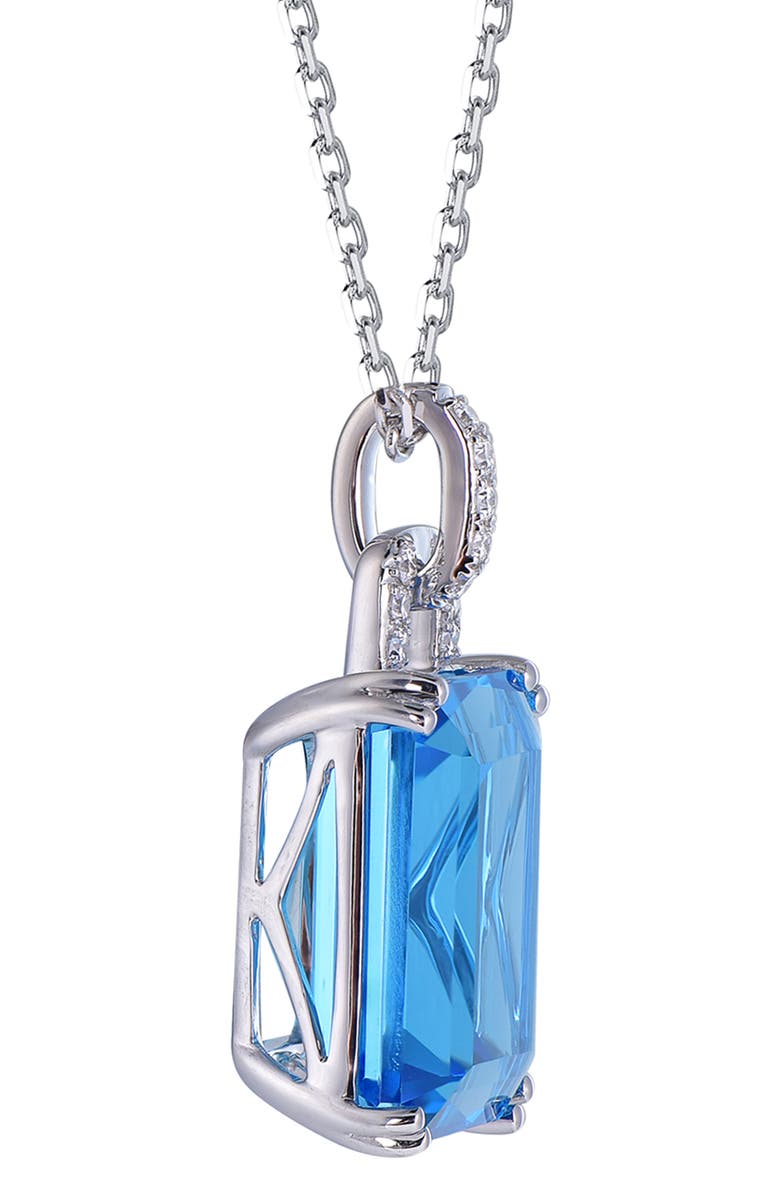 Kahn High Jewelry Swiss Blue Topaz Necklace with Diamonds, Alternate, color, Swiss Blue