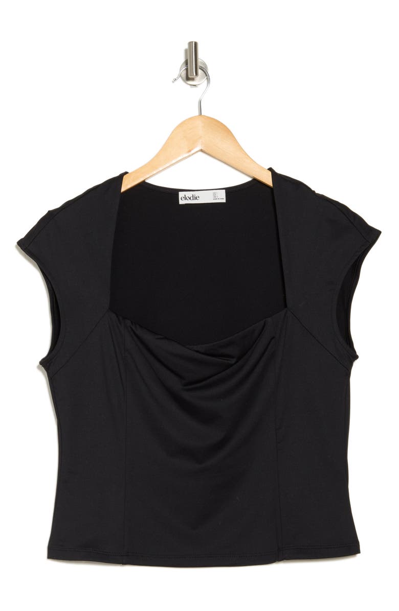 Elodie Double Lined Square Neck T-Shirt, Alternate, color, Black