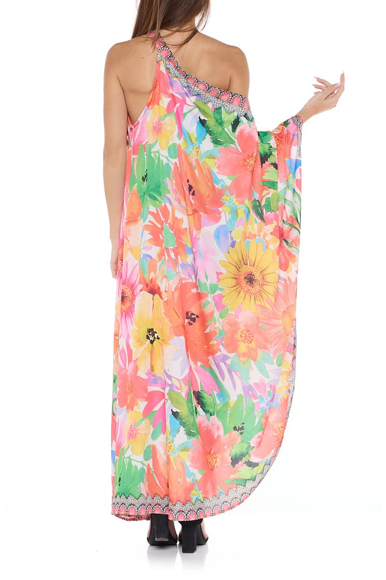 Floral One-Shoulder Cover-Up Dress, Alternate, color, ORANGE