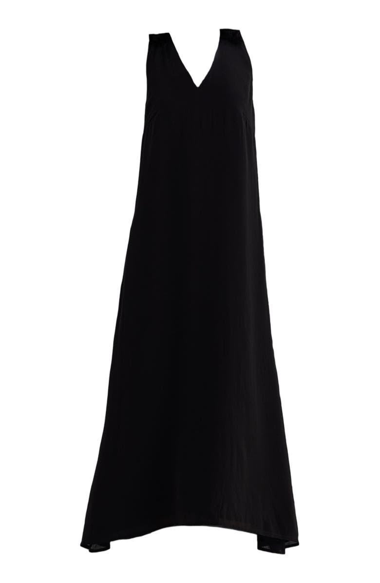 Reistor Crossed in Chic Sleeveless Maxi Dress in Black, Alternate, color, Solid