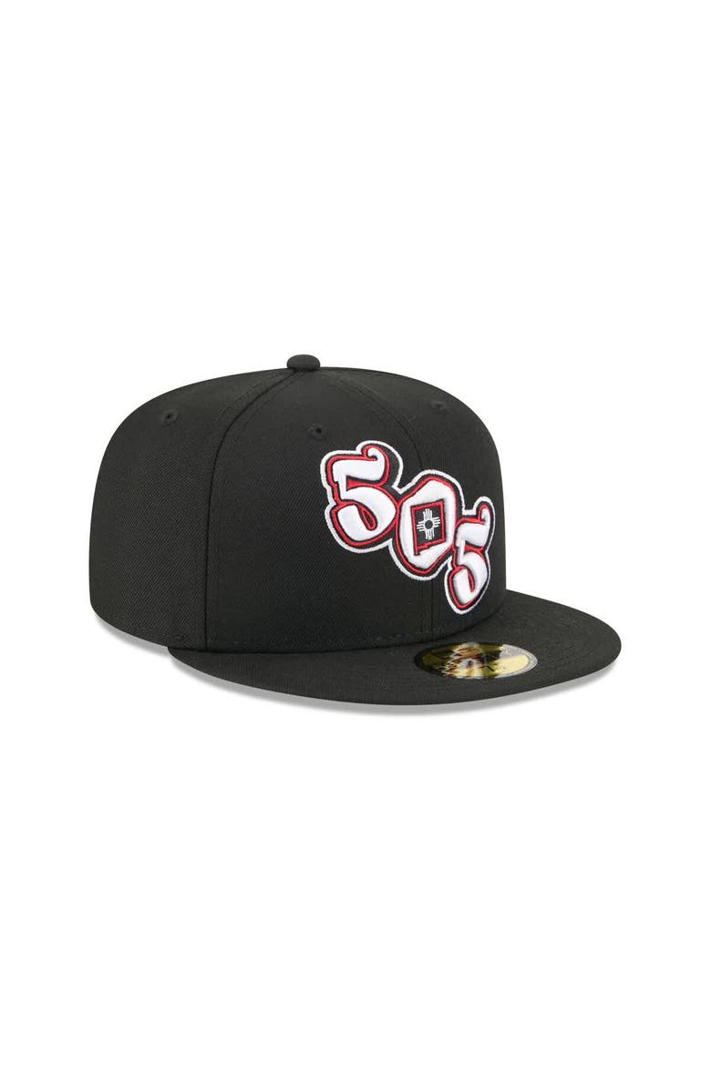 Men's New Era  Black Albuquerque Isotopes Theme Nights 59FIFTY Fitted Hat, Alternate, color, Black