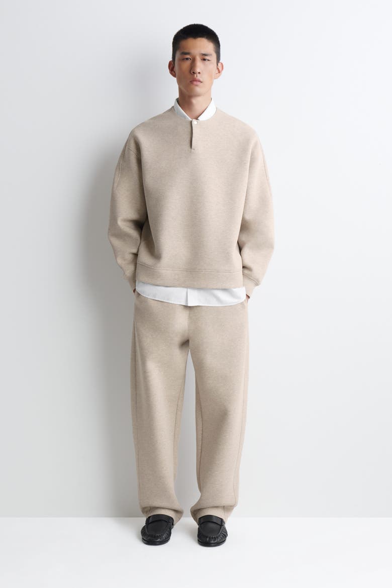 Relaxed Henley Top, Alternate, color, BEIGE MÉLANGE
