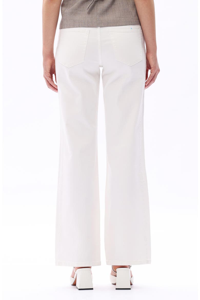 Embroidered Mid Rise Straight Leg Jeans, Alternate, color, WHITE