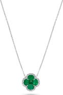 H.J. Namdar Stone & Diamond Clover Pendant Necklace - 0.25ct.