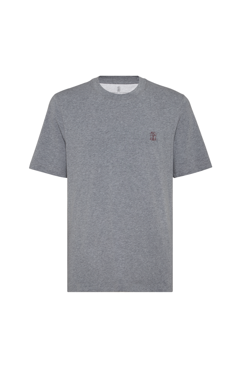 Brunello Cucinelli Jersey T-shirt with logo, Main, color, Medium Grey