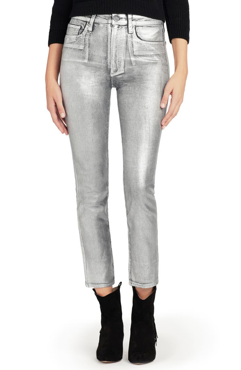 Joe's Jeans The Luna Metallic Lacquer High Waist Ankle Straight Leg Jeans, Main, color,