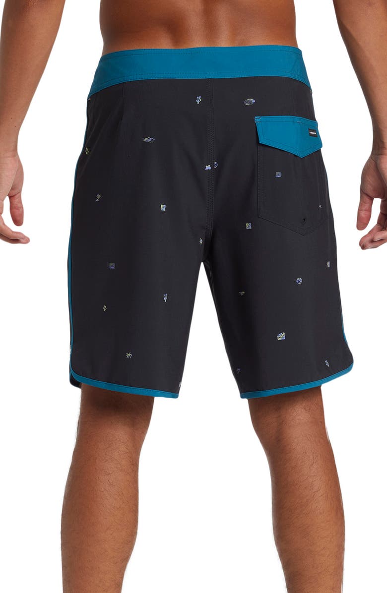 Quiksilver Surfsilk Scallop Board Shorts, Alternate, color, Mercury Sherpa Black