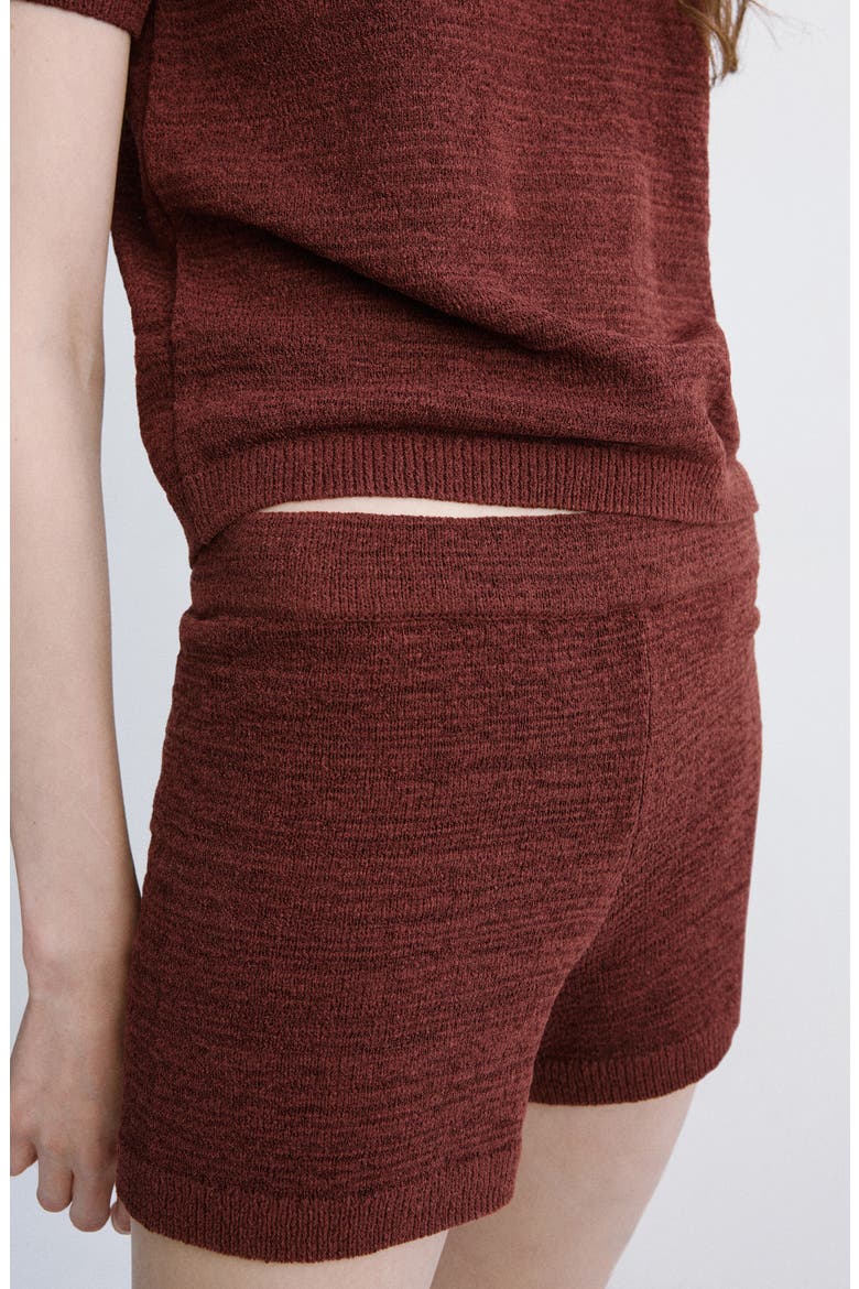 Fitted Knit Shorts, Alternate, color, BURNT ORANGE