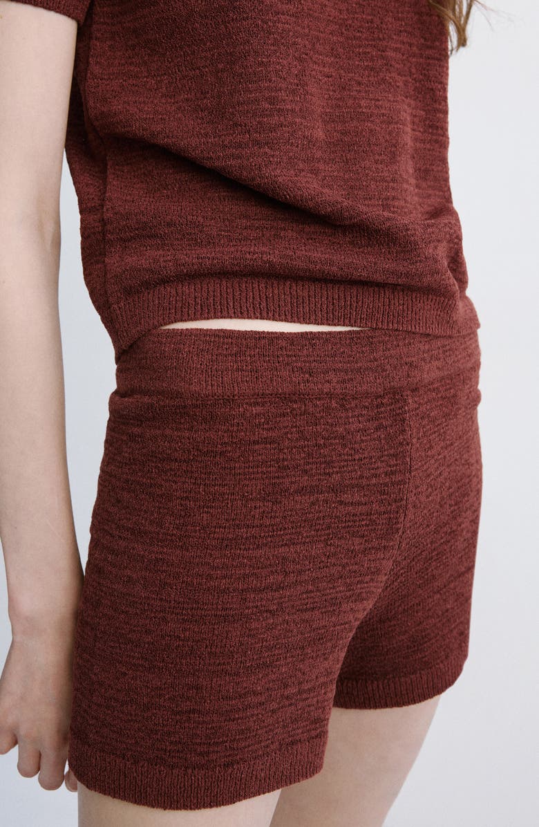 MANGO Fitted Knit Shorts, Alternate, color,