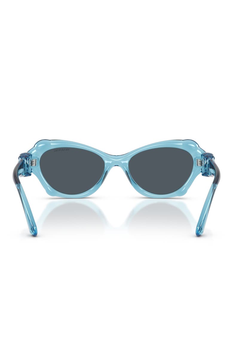 52mm Cat Eye Sunglasses, Alternate, color, TRANSAPRENT LIGHT BLUE / GREY