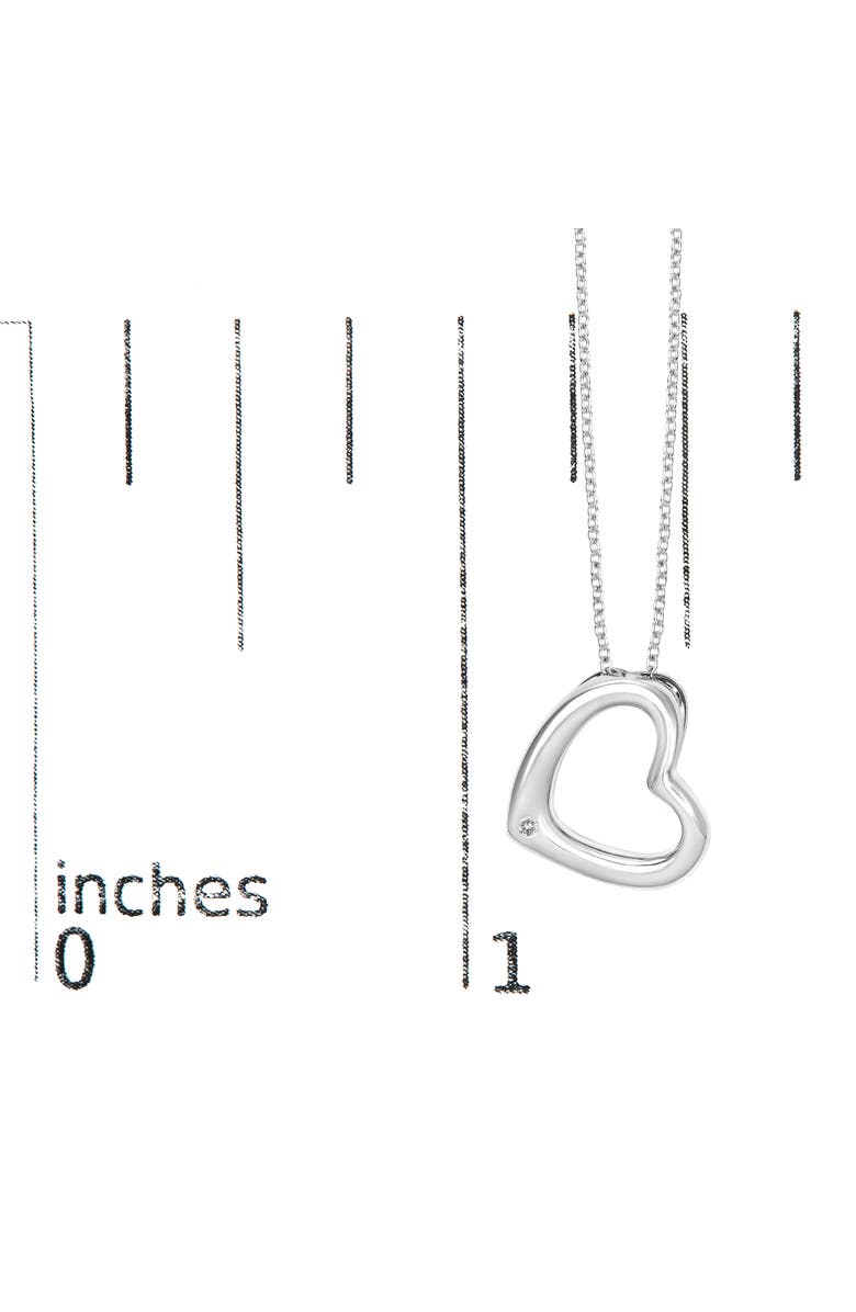 Haus of Brilliance Sterling Silver Bezel Set Diamond Accent Heart Pendant Necklace, Alternate, color, Silver