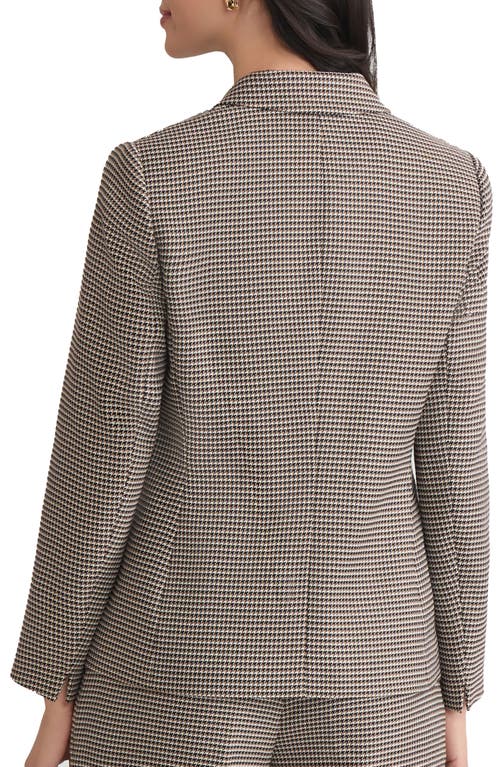 Kasper Houndstooth One-button Blazer In Gold