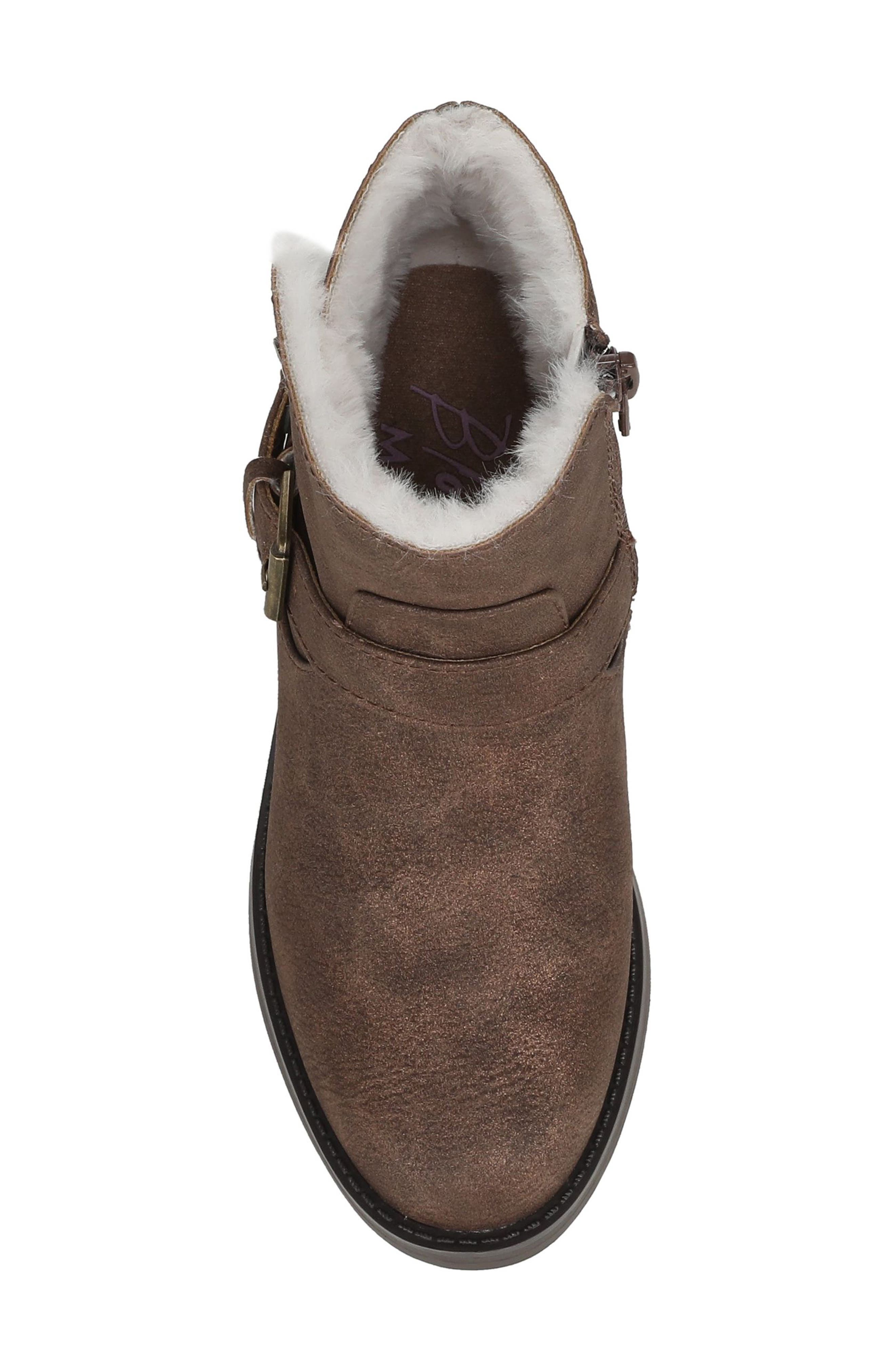 Kids' Zulu Faux Shearling Ankle Boot, Alternate, color, SADDLE FAUX LEATHER/ FAUX FUR