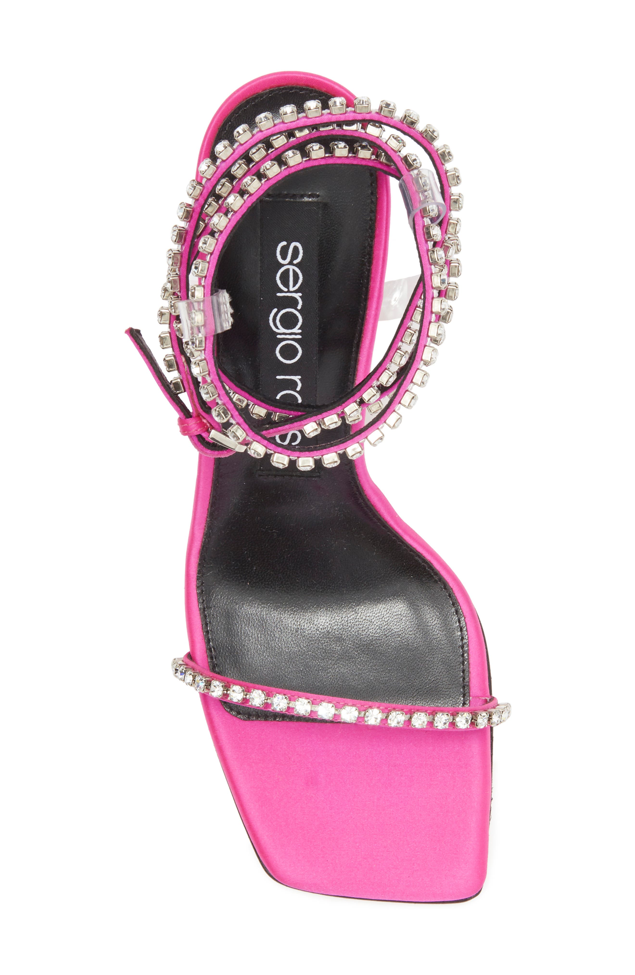 Sergio Rossi Crystal Embellished Ankle Wrap Sandal, Alternate, color, 