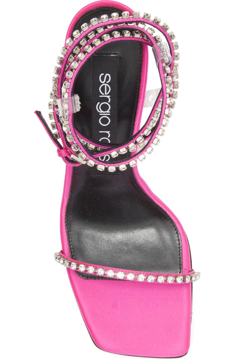 Sergio Rossi Crystal Embellished Ankle Wrap Sandal, Alternate, color,