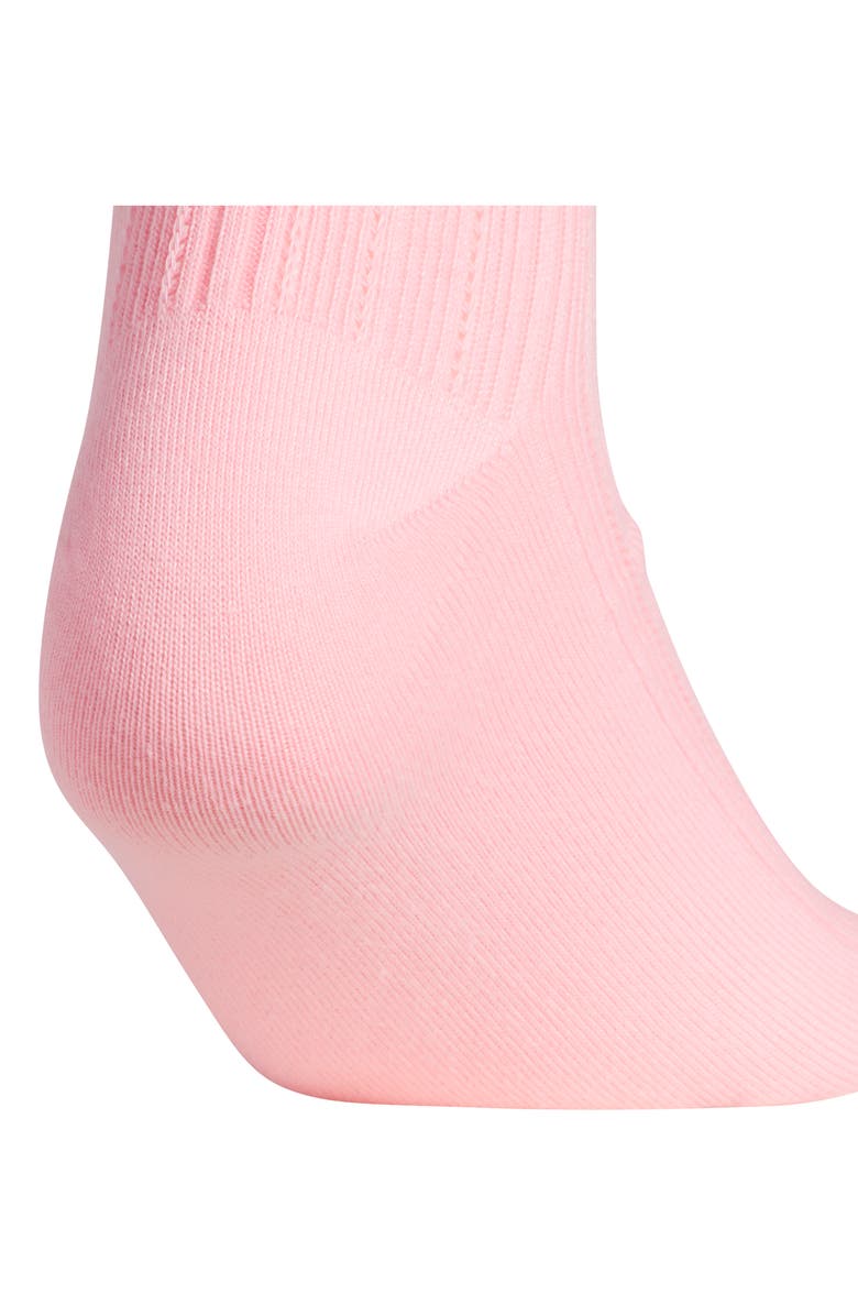 adidas Gender Inclusive Valentines Assorted 3-Pack Lettuce Edge Ruffle Quarter Socks, Alternate, color, Shadow Red/ Pink/ Off White