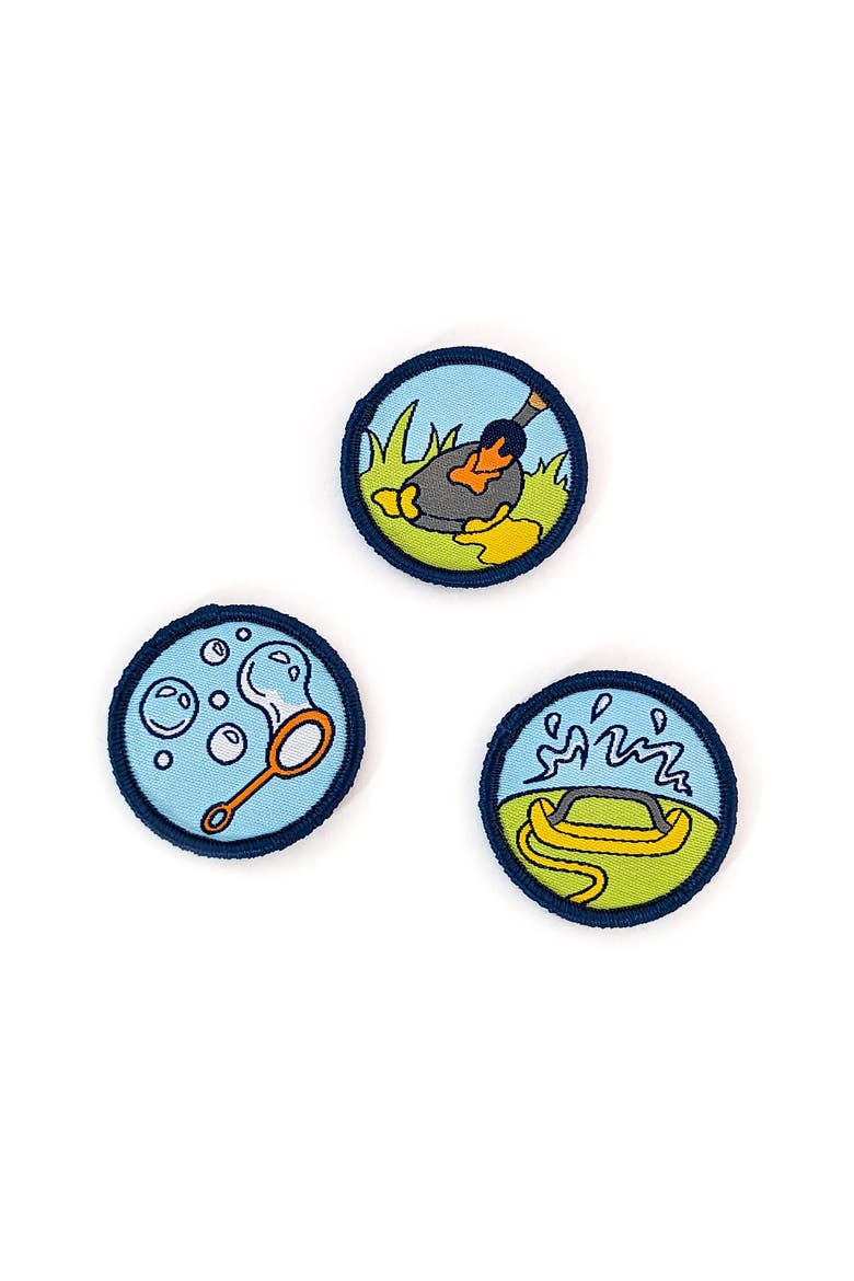 Backyard Fun Patches 3 Colorful Embroidered Hook And Loop Patches, Alternate, color, Multicolored