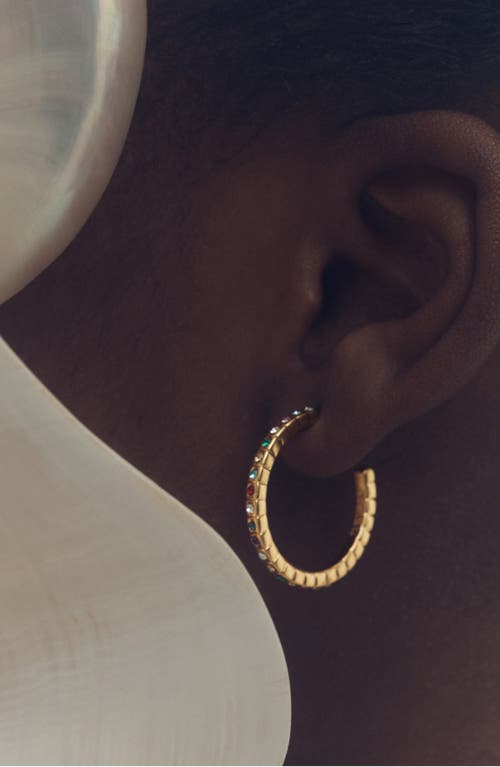 Reiss Sade Crystal Hoop Earrings In Gold Tone/multi Crystal