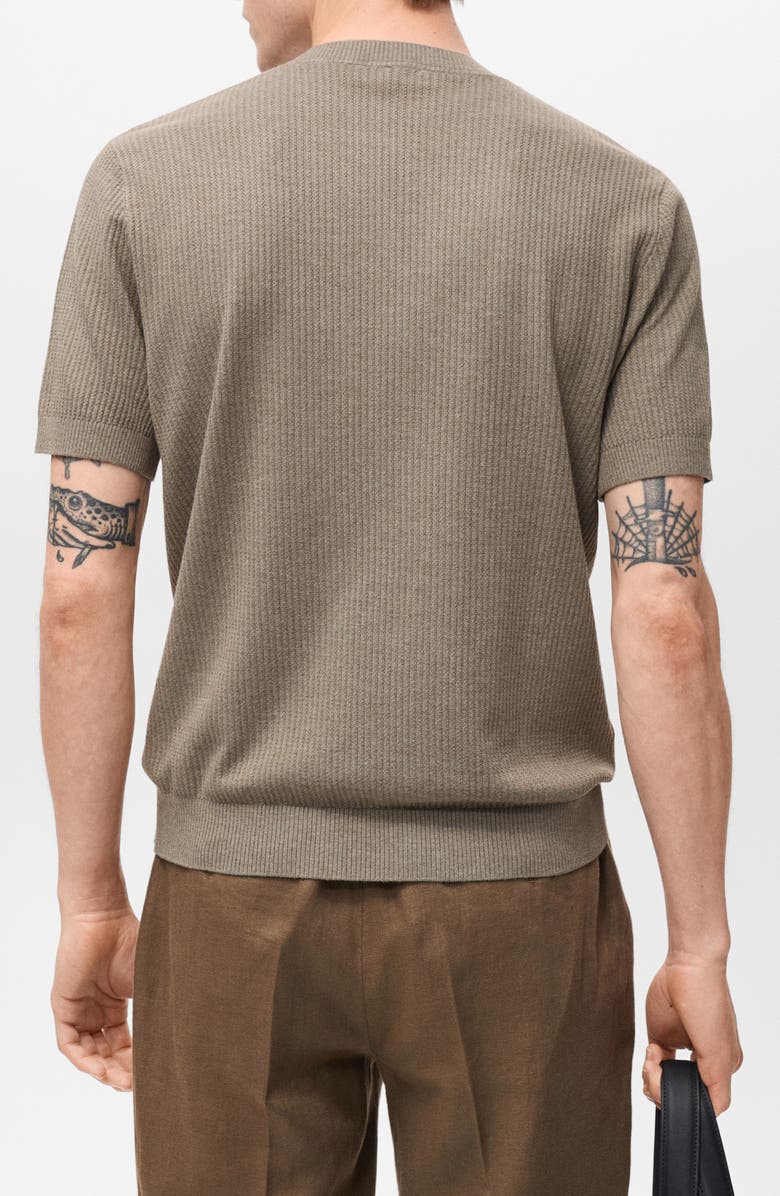 MANGO Rib Knit T-Shirt, Alternate, color, Dark Green