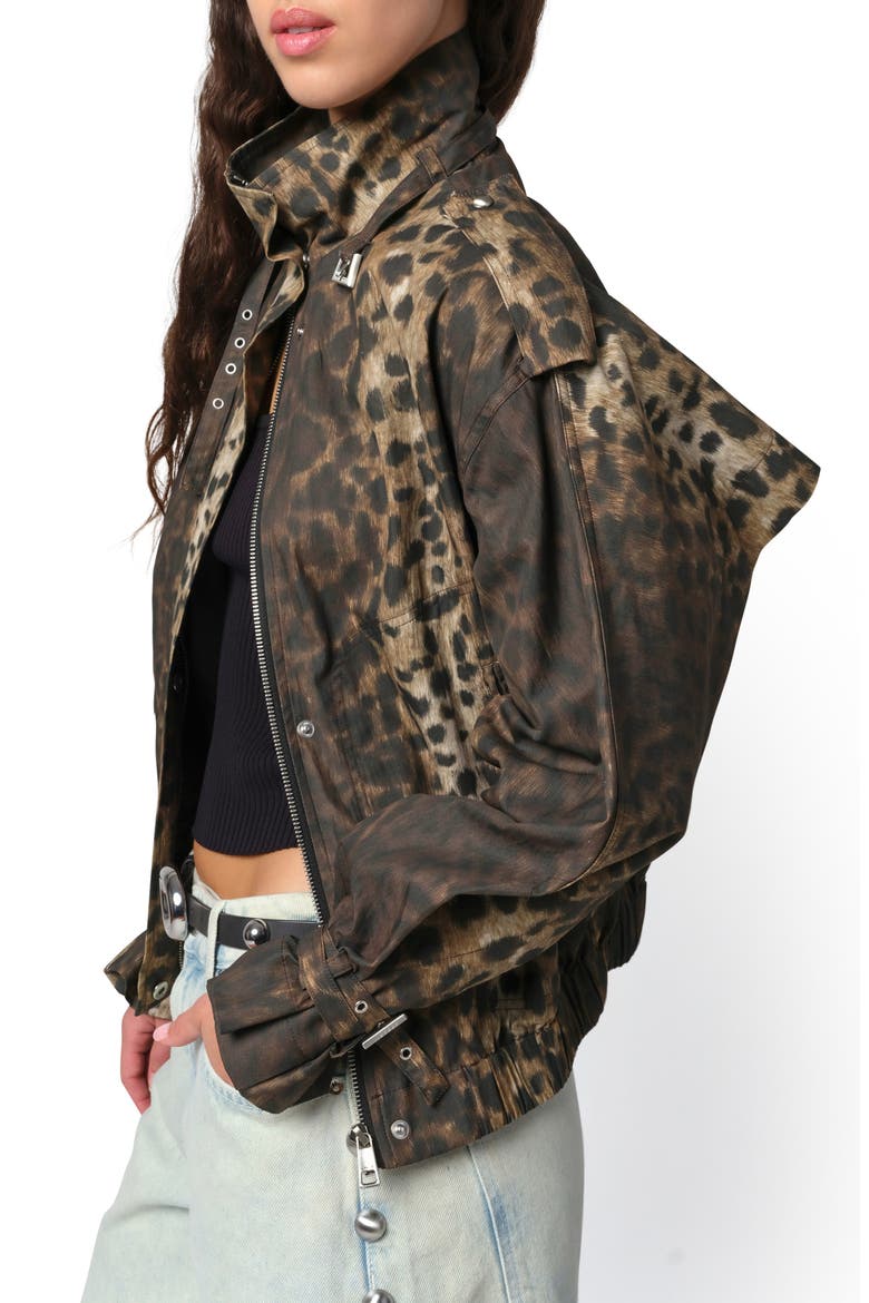Thea Leopard Print Rain Jacket, Alternate, color, LEOPARD