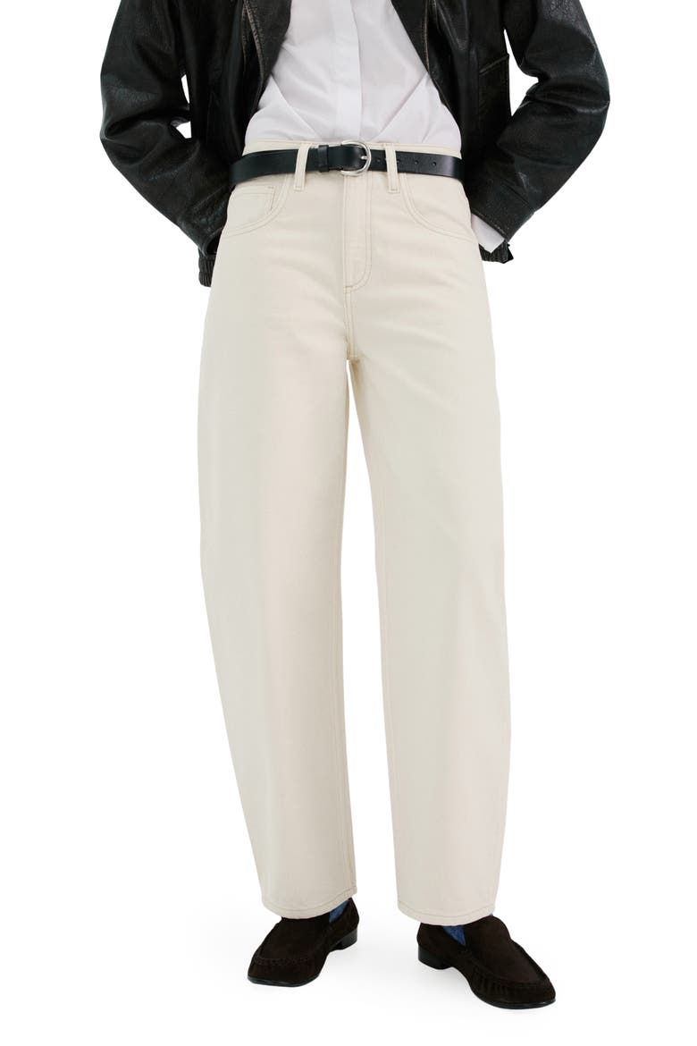 High Waist Barrel Jeans, Main, color, OFF WHITE