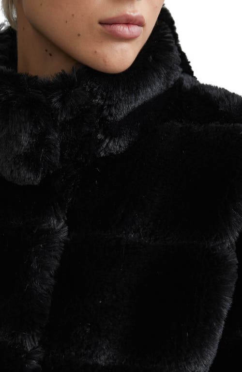 Nvlt Boxy Faux Fur Jacket In Black
