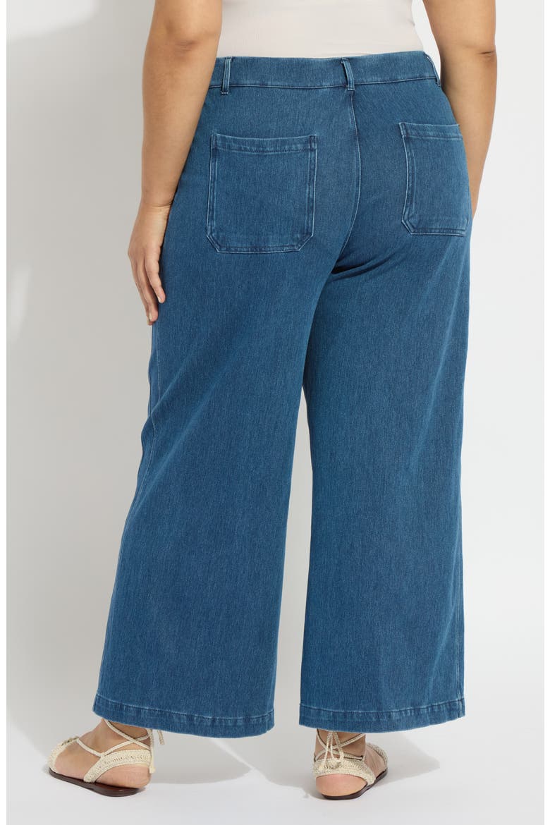Mallory Sailor High Waist Wide Leg Jeans, Alternate, color, MID WASH