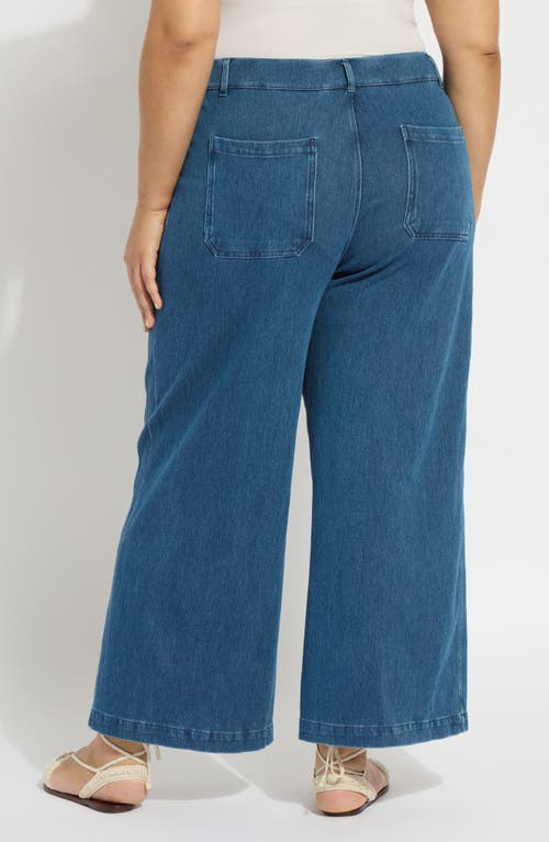 Lyssé Mallory Sailor Hi Waist Wide Leg Denim (plus Size, 28" Inseam) In Mid Wash