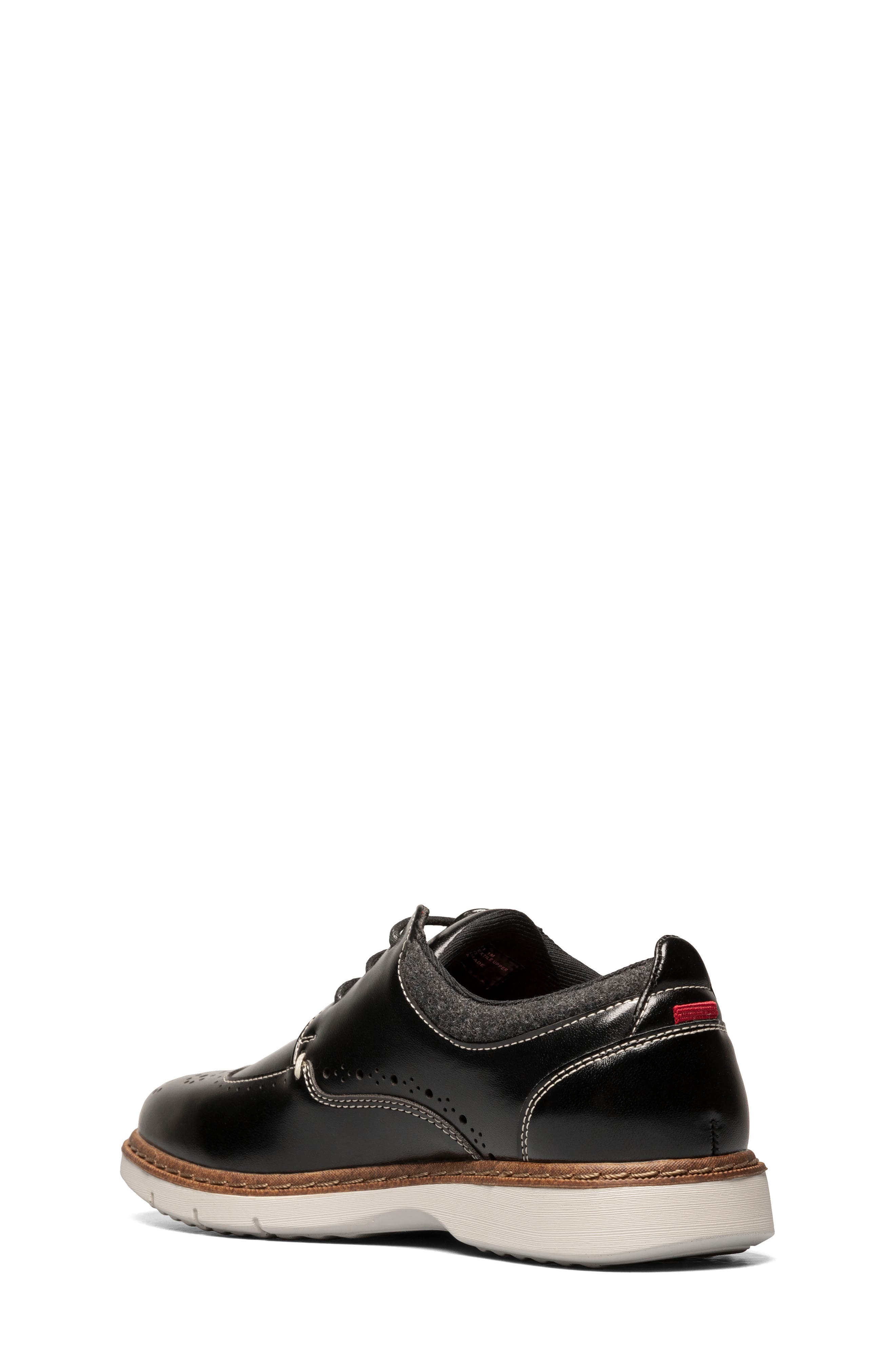 Kids' Synergy Wingtip Faux Leather Shoe, Alternate, color, BLACK